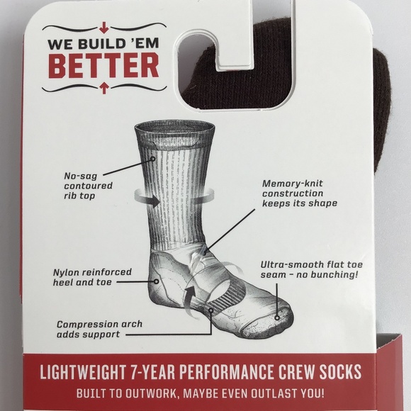 Duluth Men's 7-Year Lightweight Performance Crew Socks Gray Brown Black Medium - Picture 11 of 16